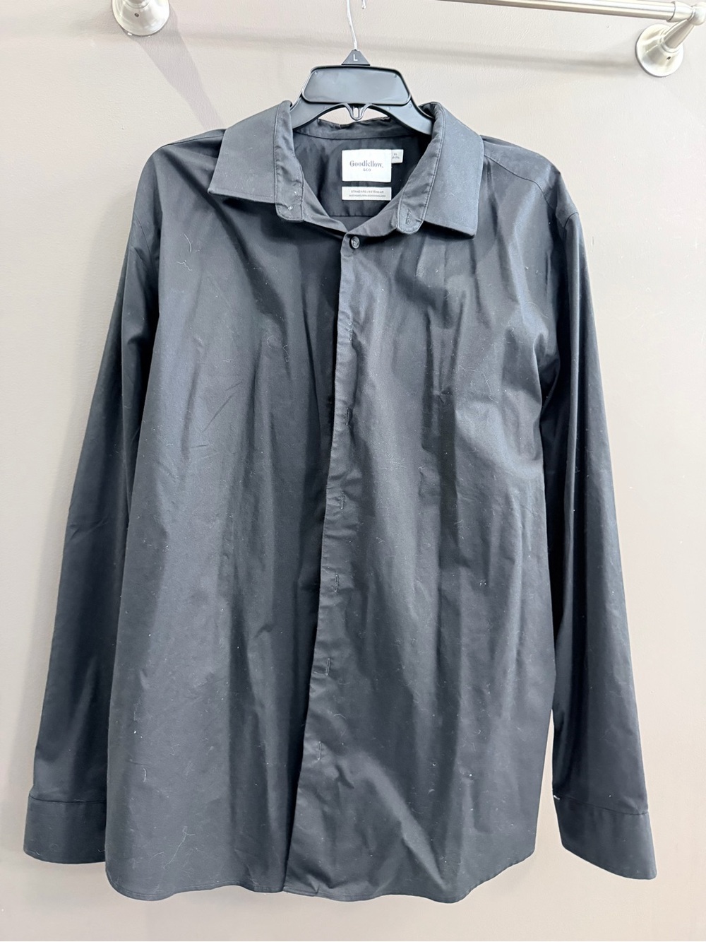 Goodfellow & Co Men's Black Long-Sleeve Dress Shirt